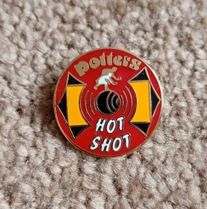 Potters HOT SHOT ENAMEL PIN BADGE - Retro Bowling 2.5cm approx - Picture 1 of 2