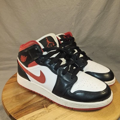 Nike Air Jordan 1 Mid Youth 6Y Gym Red Black White DJ4695-122 - Image 1 of 4