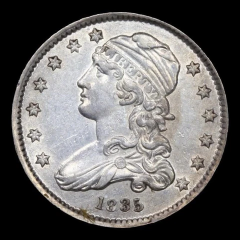 1835 25c Capped Bust Quarter - Beautiful Coin graded by USCG! Cover