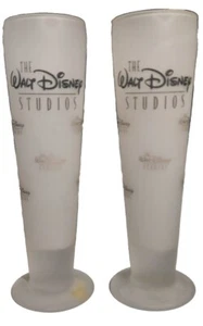 Two Of The Walt Disney Studios 9" Frosted Fluted Pilsner Beer Glass - Picture 1 of 4