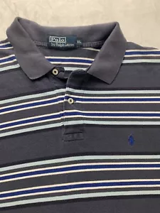 Ralph Lauren Mens Golf Polo Knit Short Sleeve Cotton Stripe Logo Shirt XL XLarge - Picture 1 of 8