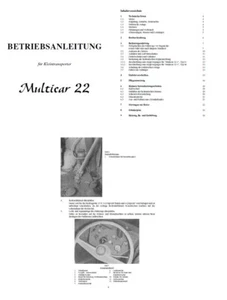 Betriebsanleitung Kleintransporter Multicar M22 Bedienungsanleitung - Bild 1 von 1