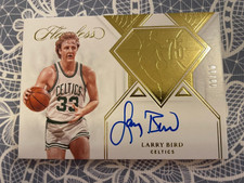 2021 22 Panini Flawless Larry Bird 75th NBA Anniversary Gold Autograph #08/10