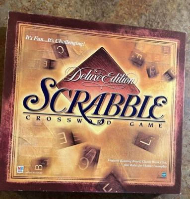Scrabble Crossword Game Deluxe Edition, Rotating Board, Timer, Wood Tiles - Image 1 of 4