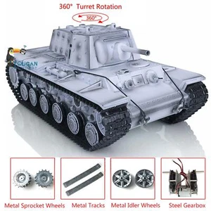 Henglong 1/16 7.0 Upgraded Soviet KV-1 RC Tank 3878 W/ 360° Turret Metal Tracks - Picture 1 of 12