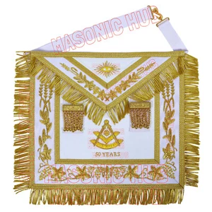 Masonic Past Master Apron Luxurious Lambskin Gold Bullion Apron - CUSTOMIZE - Picture 1 of 7