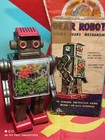 VINTAGE TOY GEAR ROBOT HORIKAWA WIND UP + STOPPER VISIBLE GEARS ORIG. BOX JAPAN