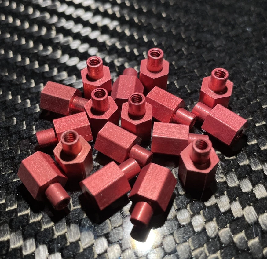 Trinity RC Losi Matt Francis  XXXS XXXT Upper Shock Mounts Alum Red Set Of 4 New - Image 1 of 1