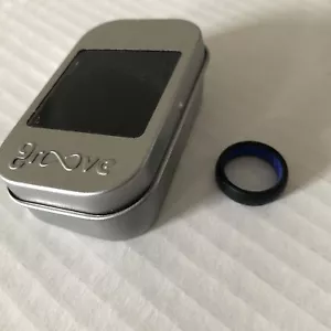 Groove Life Black / Blue Women’s Size 4 Silicone Ring Wedding Band - Picture 1 of 5