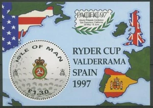 Isla de Man 1997 PACIFIC'97 Golf Ryder Cup Bloque 29 MNH (C90641) - Imagen 1 de 1