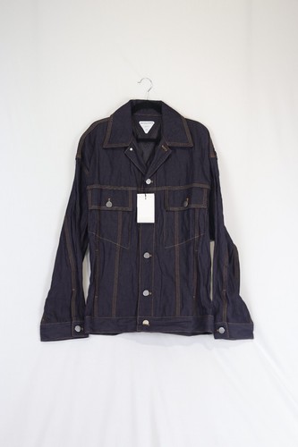 Bottega Veneta o1rshd1123 Giacca Twill Denim Metallo in Verde Oliva Nuova con etichette 50