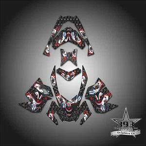 SKI-DOO REV XP SNOWMOBILE SLED GRAPHICS DECAL WRAP STICKER KIT EVIL JOKER RED - Picture 1 of 1