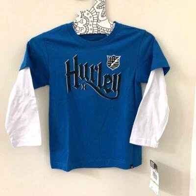 NWT Hurley Boys Two Layer Long Sleeve Cotton Shirt Kids Size 4 - Image 1 of 4