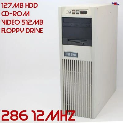Retro i80286 Intel 286 12Mhz Computadora PC Vintage 127MB HDD Cd-Rom Floppy 100% - Imagen 1 de 4