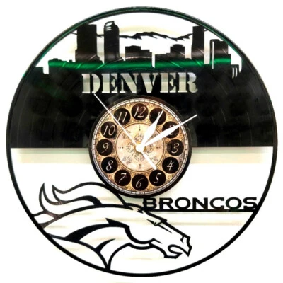 DENVER BRONCOS | Vinyl Record Clock | Football Wall Art Gift | FREE SHIPPING - Image 1 of 2