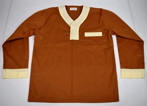 Vintage Pajama Shirt Size M 60s 70s Enro Copper Pullover Shirt Cobain Special - Picture 1 of 9