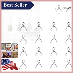 Easy-to-Use Stainless Steel Pendant Bail Clasps - DIY Jewelry Connector Set - Picture 1 of 11