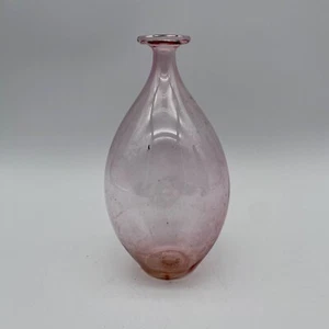 Parise Vetro Hand Blown Italian Pink Art Glass Bud Vase READ - Picture 1 of 8