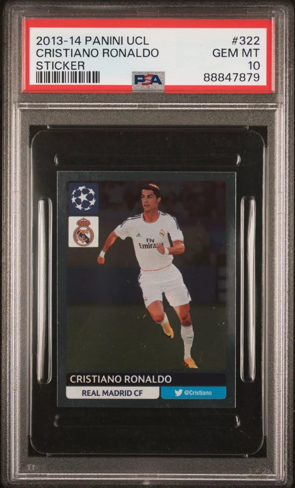 2013 Panini UCL Sticker CRISTIANO RONALDO #322 PSA 10