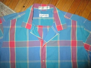 CAMISA DE COLECCIÓN AÑOS 80 CACHAREL A CUADROS CON BOTONES Popeline Deparis Cintura Recta GRANDE - Imagen 1 de 3
