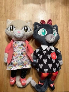 Manhattan Toy Co Alley Cat Club Jinx & Purrrrl Plush Stuffed Set Of 2 EUC - Picture 1 of 10