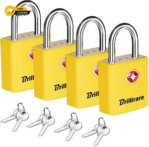 Paquete de 4 cerraduras de equipaje aprobadas por la TSA con llaves, candado de viaje, aleación de zinc impermeable - Imagen 1 de 12