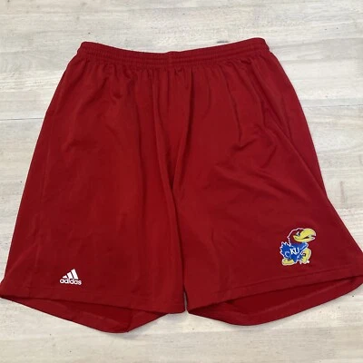 University of Kansas Jayhawks NCAA Adidas Mens Performance Athletic Shorts Large - Image 1 of 4