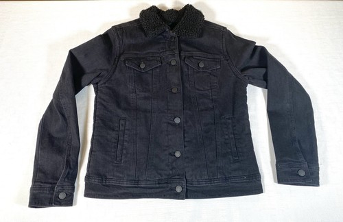 VETEMENTS Giacca jeans Universal Thread Goods Co nera con bottoni taglia small isolata