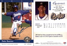 Pedro Guerrero Signed 2011 Grandstand Rancho Cucamonga Quakes #NNO Card Auto AU