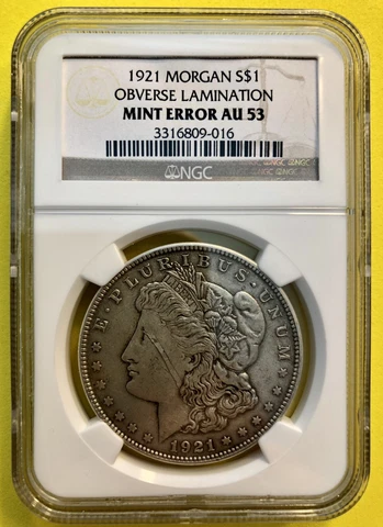 1921 MORGAN SILVER DOLLAR - ONE OF A KIND - MAJOR - MINT ERROR - NGC CERTIFIED! Cover
