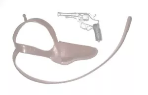 1966 GI JOE SOTW FRANZÖSISCHER WIDERSTAND BRAUN SCHULTERHOLSTER MIT REVOLVER - Bild 1 von 2