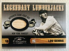 2003 Donruss Classics Lou Gehrig Legendary Lumberjacks 8/80 GAME USED BAT #LLJ-2