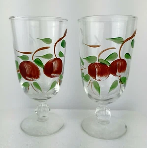 2 VTG FRANCISCAN APPLE Glass Goblet Stemware Tea/Water 6.75" Tall Embossed HTF - Picture 1 of 9