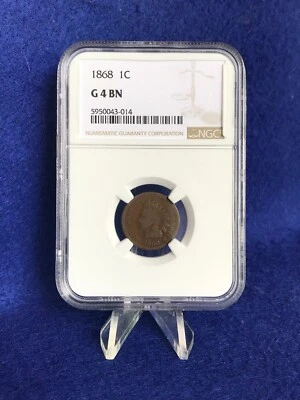 1868 INDIAN HEAD CENT 1c PENNY *NGC G04 GOOD* - Image 1 of 4