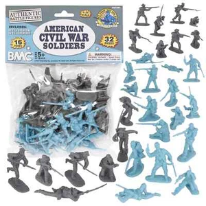 BMC CTS American Civil War Plastic Army Men Classic Toy Soldier Blue Gray Figure - Picture 1 of 7