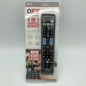 QFX REM-10 4-In-1 Universal Remote Control for Smart TV Samsung LG Sony Netflix - Picture 1 of 4