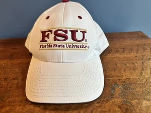 Florida State University Seminoles 100% Cotton Adjustable Hat Cap NCAA White - Picture 1 of 8