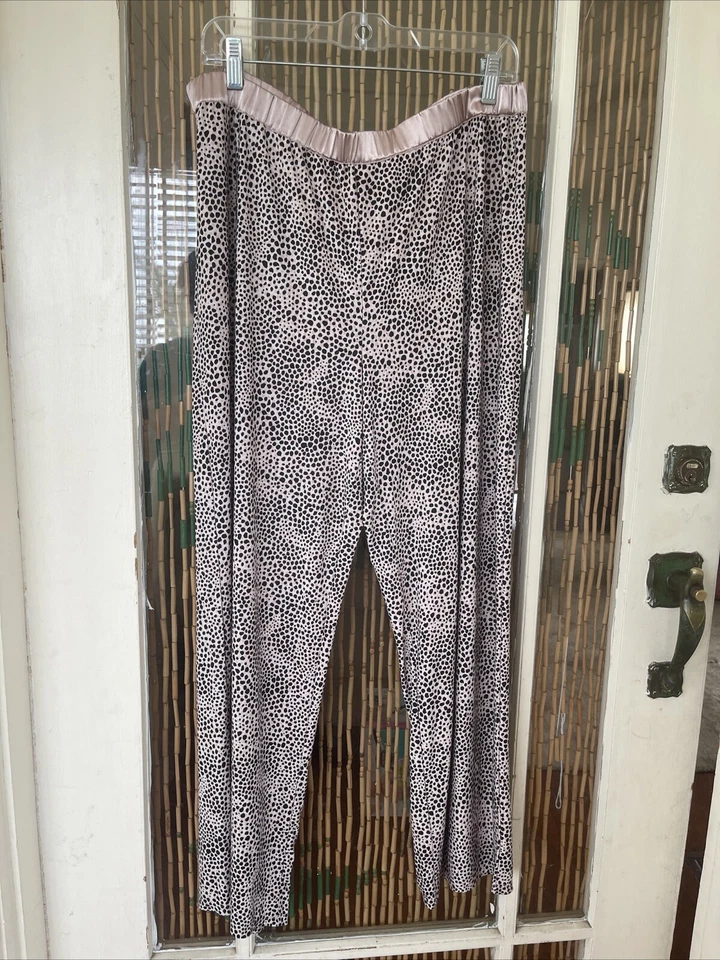 Alfani Leopard Pajama Bottoms with tan trim size L - Image 1 of 3