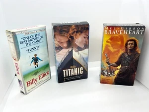 Braveheart, Billy Elliot & Titanic Classic Drama Movies on VHS Tape (Set of 3) - Picture 1 of 8