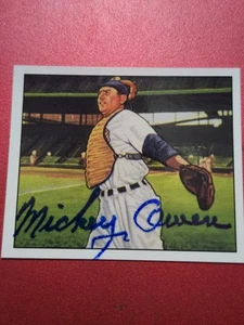 1950 Bowman Reprint Mickey Owen #78 handsigniert - Bild 1 von 2