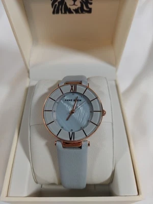 Anne Klein Crystal Women's Quartz Gray Leather Watch AK/3272RGLG - Image 1 of 4