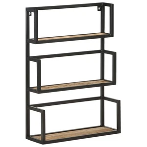 Wall Shelf Natural finish Rough mango wood, powder-coated iron - Picture 1 of 11