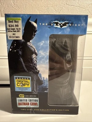 The Dark Knight Best Buy EXCLUSIVE Disc DVD Set Limited Ed BATMAN COWL DC Comics - Image 1 of 4
