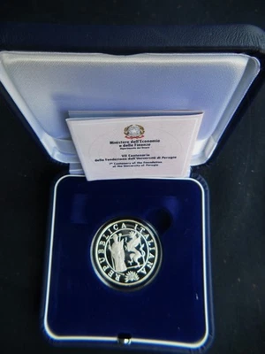 2008 ITALY rare silver COIN 10 Euro PROOF UNC University Perugia in box - Image 1 of 3