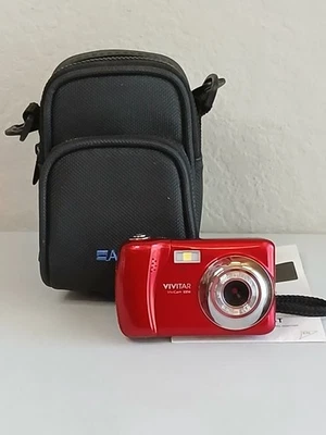 Red VIVITAR ViviCam XX14 HD Selfie Digital Camera 4x Zoom 20 MP Preowned Tested - Image 1 of 4