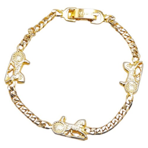 Bracciale catena CELINE motivo carrozza cavalli placcato oro donna GZl18jxm