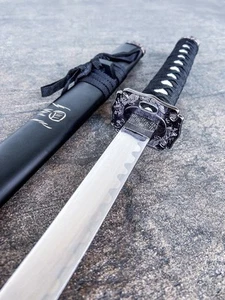 Onikiri F-582-DG 1045 Dragon Engraved, Real Rayskin, Carbon Steel Handmade Sword - Picture 1 of 6