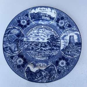 Staffordshire Ware Enco Plate Grand Canyon Arizona Made in England Blue & White - Picture 1 of 19