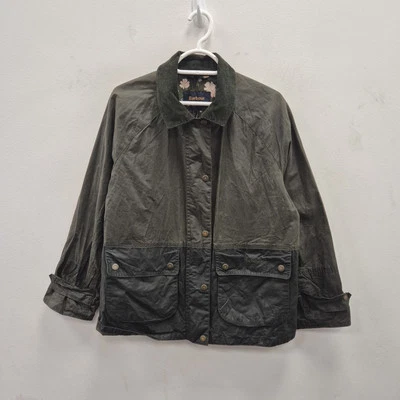 Jaqueta Barbour X National Trust Foxglove cera impermeável floral verde Reino Unido 10 - Imagem 1 de 4