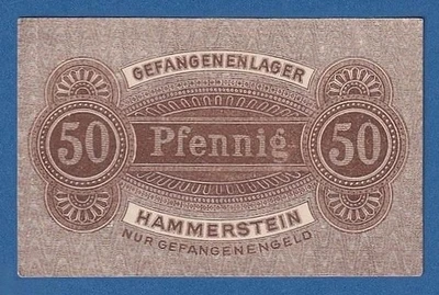 🔴GERMANY  50 Pfennig ND(1919) UNC World War I  POW HAMMERSTEIN prisoners camp🔴 - Image 1 of 3